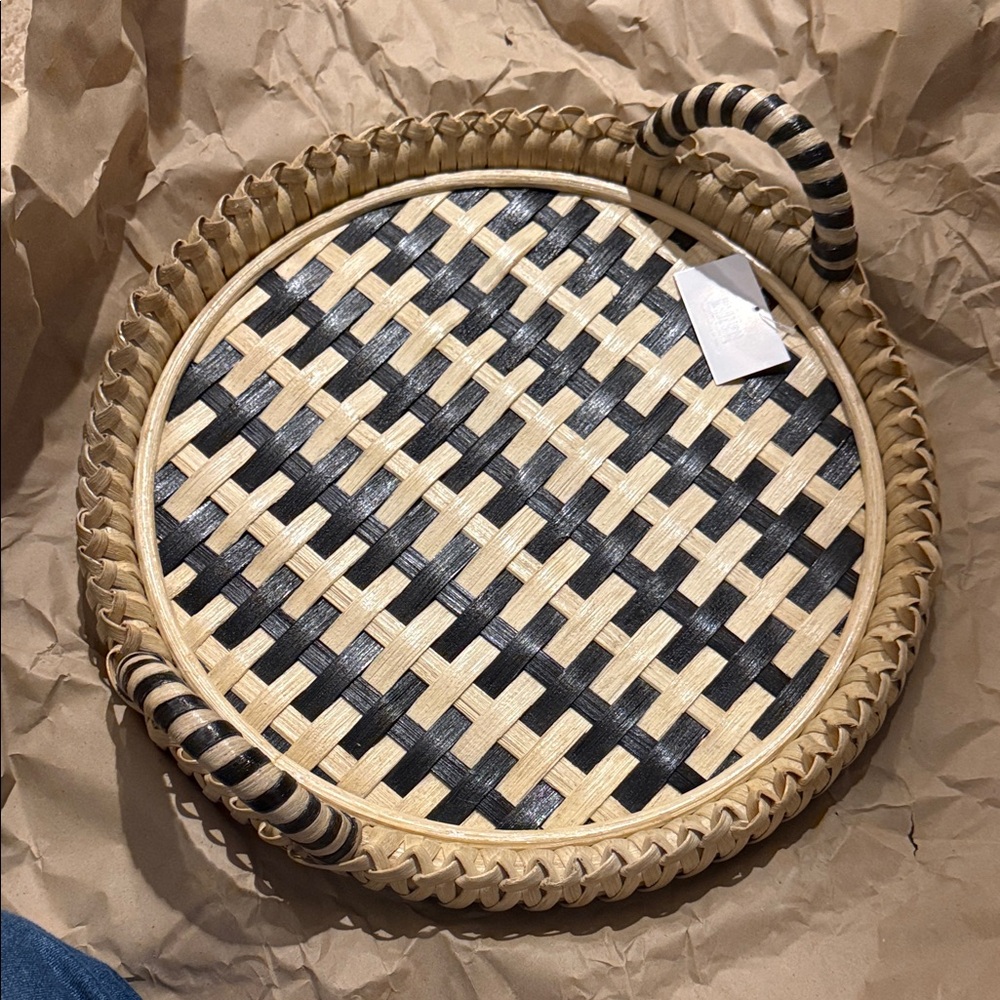 Mackenzie-Childs Woven Round Tray with Handles